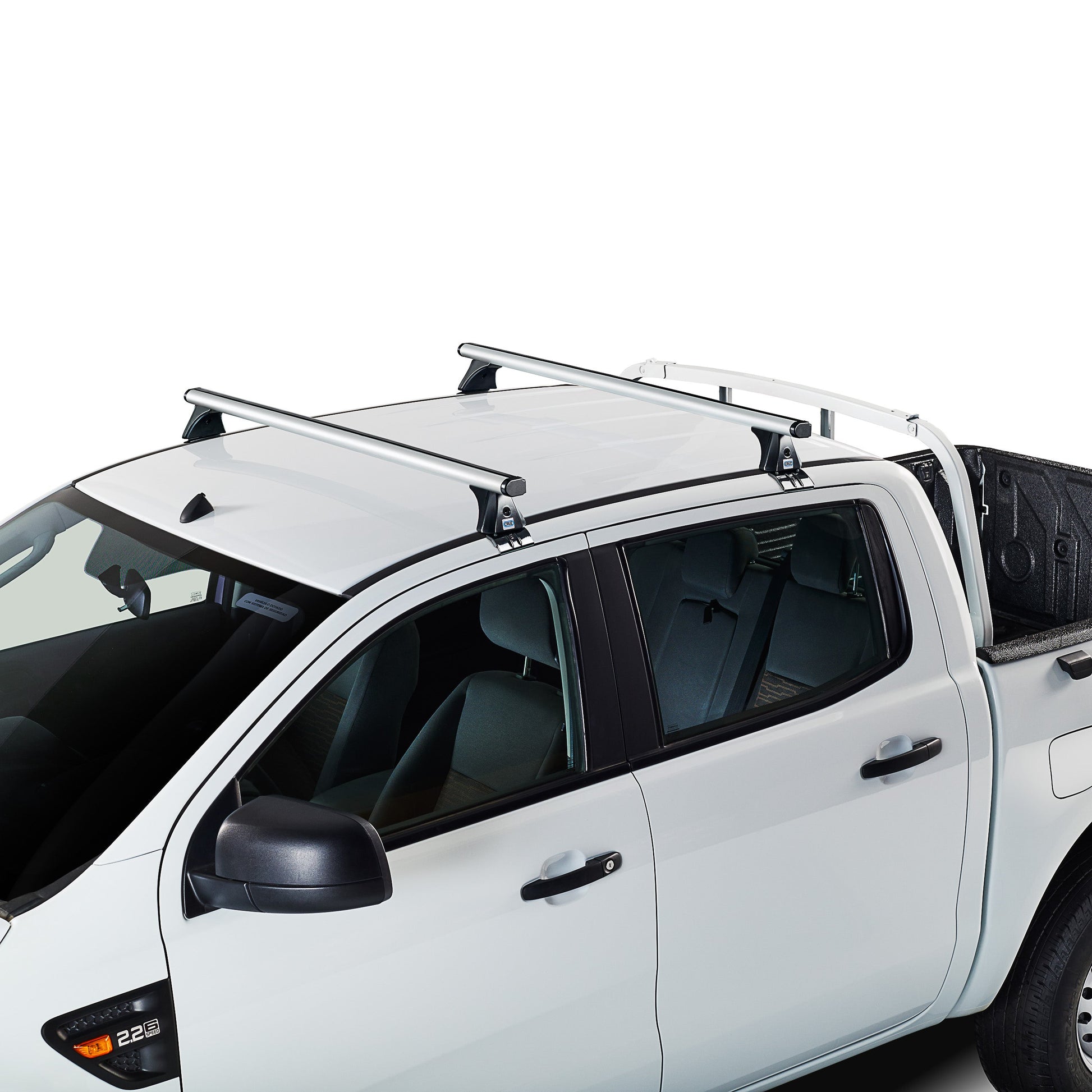 Dachträger Ford Ranger Doppelkabine (T6/P375 - Standarddach) (2019--2022) (2x) CRUZ Alu Cargo T